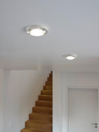 Glaslinsen LED Deckeneinbaustrahler Helestra LUG in Mattweiß & Transparent dimmbar ø12cm