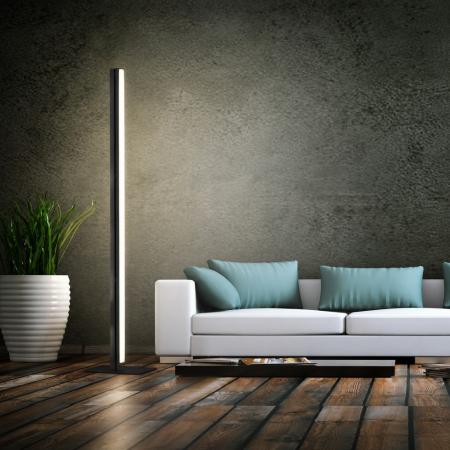 HELESTRA VENTA LED-Stehleuchte Mattschwarz-Chrom 31 W 2700 K Warmweiß 2690 lm dimmbar