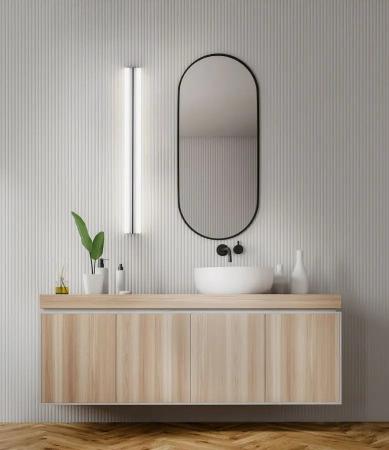 Helestra LOOM LED Wand- und Deckenleuchte 120 cm 40W 3000–4000K IP44 Chrom