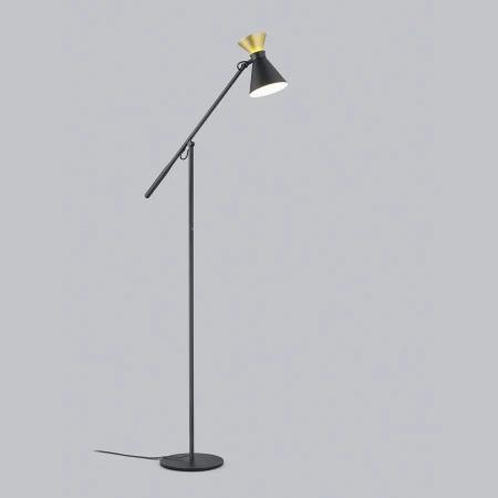 Helestra Stehleuchte LUK aus Aluminium in schwarz-gold dimmbar