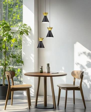 3-flammige Helestra LUK LED Pendelleuchte 30 W 2160 lm 2700 K Warmweiß CASAMBI Smart 33 cm Schwarz-Gold