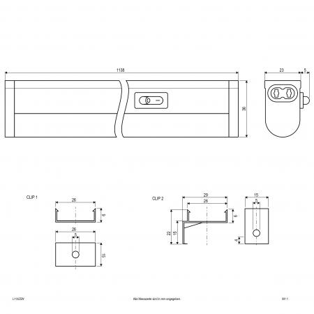 EVN LED Unterbauleuchte mit Schalter und Eurozuleitung L11425W