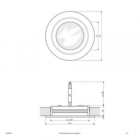 EVN LED Decken-Einbaustrahler mit warmweißem Licht rund weiß IP20 350mA 3W 3000K EinbauØ55
