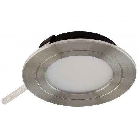 EVN LED Decken-Einbaustrahler rund chrom-sat. IP20 3W 3000K warmweißes Licht EinbauØ55