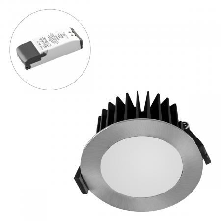 EVN L44101327 LED Deckeneinbauleuchte dimmbar 10W 2700K Chrom IP54 Einbaudurchmesser 85mm