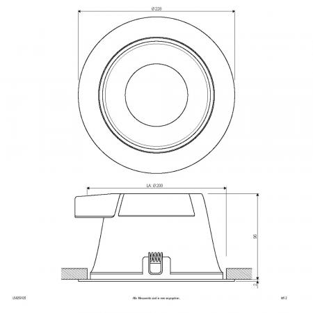 EVN L54250125 WUFO LED Deckeneinbauleuchte 25W 3000K/4000K/5700K dimmbar IP54 Einbaudurchmesser 200 mm