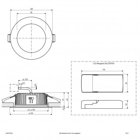EVN L54D150125 LED Deckeneinbauleuchte | 15 W | 1800–1900 lm | 3000–4000 K | DALI-2 | Einbaudurchmesser 100 mm
