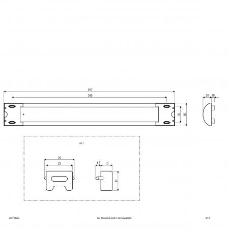 60cm EVN LED Anbauleuchte silber 597mm IP20 3000K 20W 1805lm - warmweiße Beleuchtung