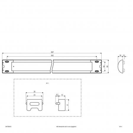 90cm EVN LED Anbauleuchte silber IP20 3000K 28W 2565lm - sehr helles warmweißes Licht