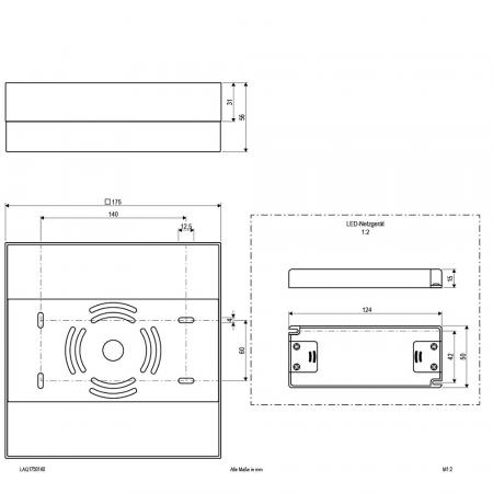 EVN LED Deckenleuchte quad. weiß IP20 16W 4000K 1360lm