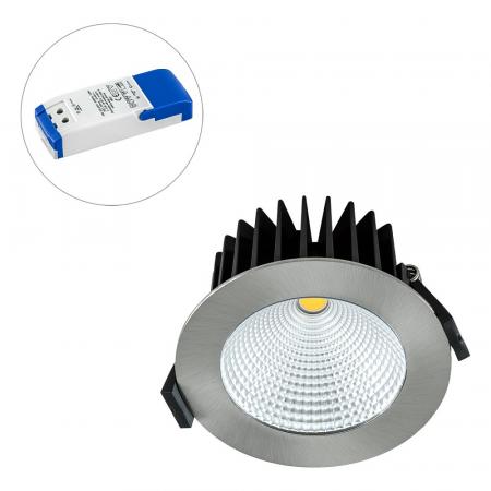 EVN LC44101340 SOLIDO LED Deckeneinbauleuchte dimmbar 10W 4000K Chrom IP54 Einbaudurchmesser 85mm