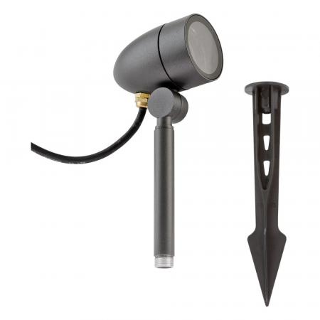 EVN Gartenspot für GU10 Leuchtmittel anthrazit IP54 Mit 1,8m Zuleitung mit Schutzkontaktstecker