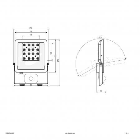 EVN LED Wallpainter mit Bewegugnsmelder, IP44 LFE500940BM