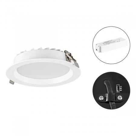 EVN LED Deckeneinbauleuchte LN54250125 | 25 W | 2500–2600 lm | 3000–5700 K | IP54 | dimmbar | Ø 190 mm | Einbaudurchmesser 160 mm