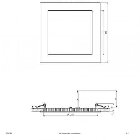 EVN LED Einbaupanel mit warmweißem Licht silber IP20 15W 3000K 1000lm