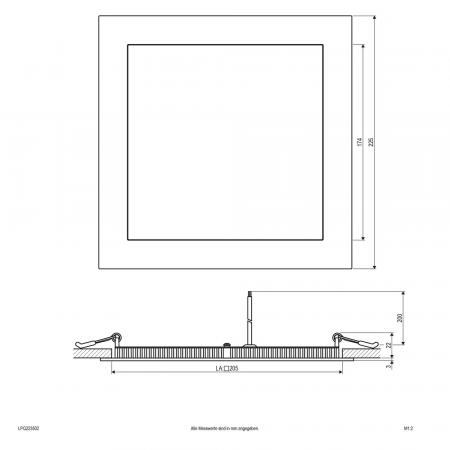 EVN LED Einbaupanel mit warmweißem Licht silber IP20 21W 3000K 1600lm