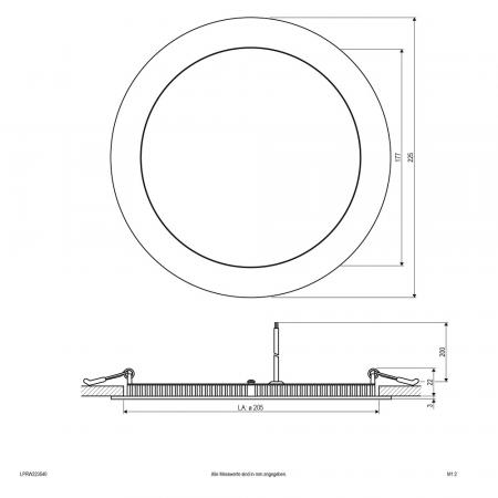 Flaches EVN LED Einbaupanel rund weiß IP20 21W 4000K 1700lm