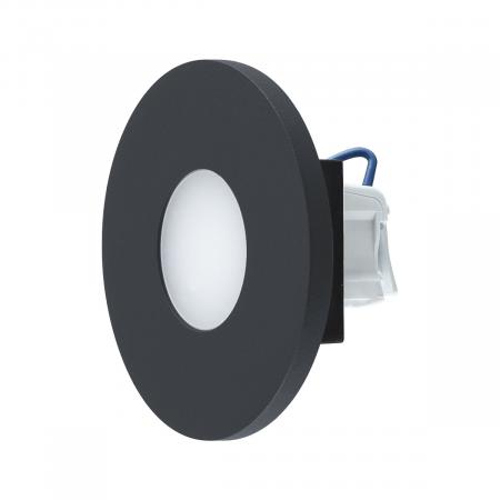 EVN LR01802A LQ-Serie LED Wandeinbauleuchte 0,8W Anthrazit IP44 3000K rund 76 mm Schalterdose EinbauØ55