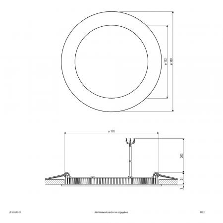 EVN LED Einbaupanel mit veränderbarer Farbtemperatur rund weiß IP20 6W 2700K-6500K 360lm-420lm 24V/DC EinbauØ170