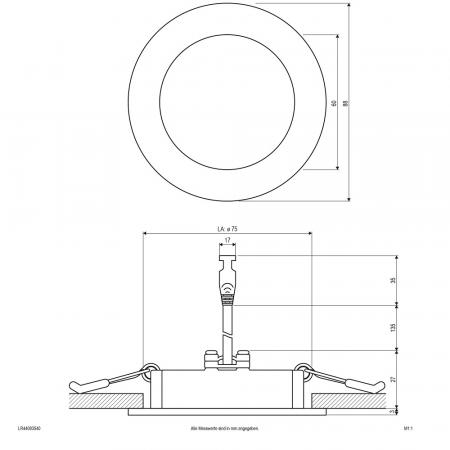 EVN LED Einbaupanel mit universalweißem Licht rund weiß IP44 5W 4000K 400lm EinbauØ75