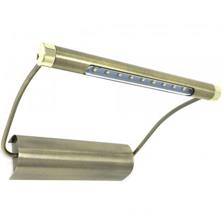 LED Design Bilderleuchte Messing-Farbe Batteriebetrieb - kabellose Wandleuchte