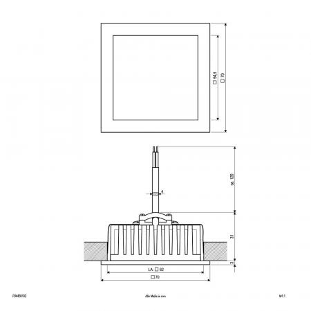 EVN Minimalistische Quadratische LED-Deckenleuchte in Weiß IP20 4.5W 3000K warmweißes Licht