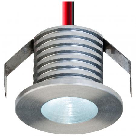 EVN Sparsamer LED Decken-Einbaustrahler mit kaltweißem Lichtrund Alu IP20 1W 6000K EinbauØ20