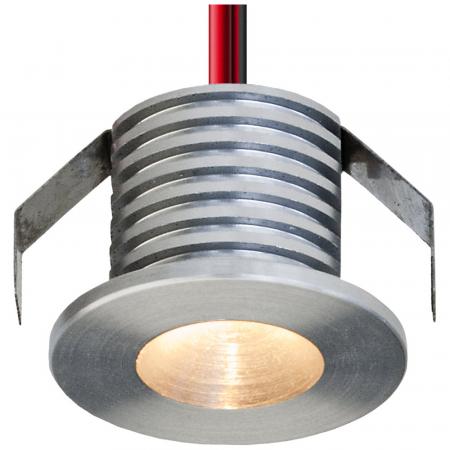 EVN Sparsamer LED Decken-Einbaustrahler mit warmweißem Licht rund Alu IP20 350mA 1W 3000K EinbauØ20