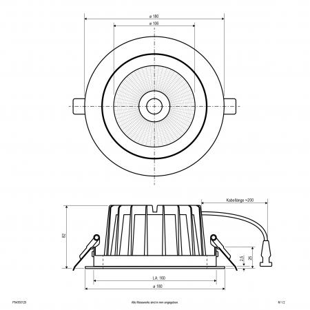 EVN LED Deckenleuchte, schwenkbar mit Netzgerät P54350125