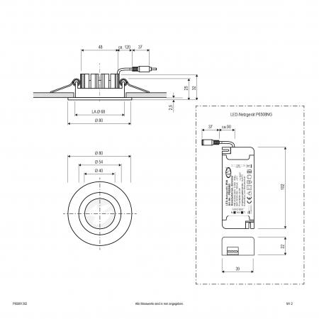 EVN LED Downlight schwenkbar, dimmbar, IP65 P65081302