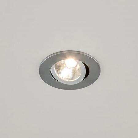 EVN P-LED Decken-Einbaustrahler mit warmweißem Licht rund schwenkbar chrom matt IP20 6W 2700K 90Ra EinbauØ68