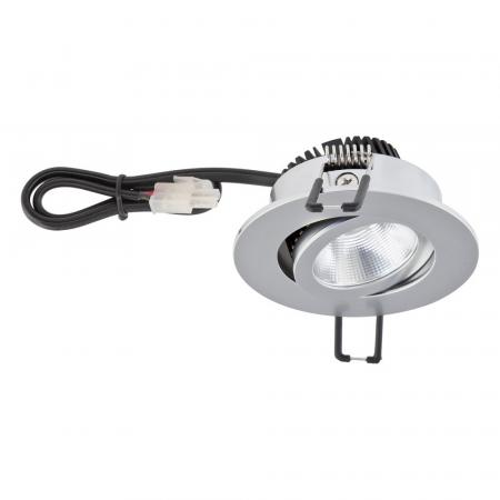 EVN P-LED Decken-Einbaustrahler mit warmweißem Licht rund schwenkbar chrom matt IP20 6W 2700K 90Ra EinbauØ68