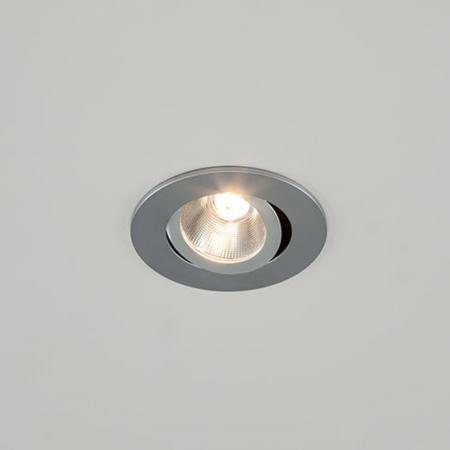 EVN P-LED Decken-Einbaustrahler mit warmweißem Licht dimmbar rund schwenkbar chrom matt IP20 6W 3000K-2000K 90Ra EinbauØ68