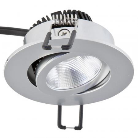 EVN LED Decken-Einbaustrahler mit universalweißem Licht rund schwenkbar chrom matt IP20 8.4W 4000K 1060lm 90Ra EinbauØ68