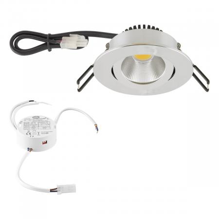 EVN PC20D91140 COB-LED Deckeneinbauleuchte Chrom 8,4 W 4000 K DALI-2 | 1060 lm | schwenkbar | Einbaudurchmesser 68 mm