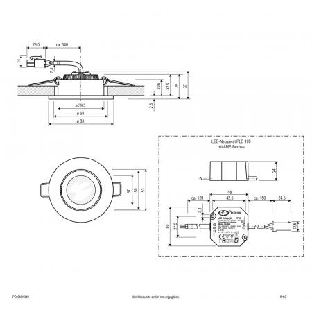 EVN LED Decken-Einbaustrahler mit neutralweißem Licht dimmbar rund schwenkbar IP20 8.4W 4000K 1060lm DIMM EinbauØ68