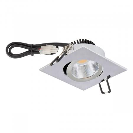 EVN P-LED Decken-Einbaustrahler mit warmweißem Licht quad. schwenkbar chrom IP20 6W 3000K 90Ra EinbauØ68