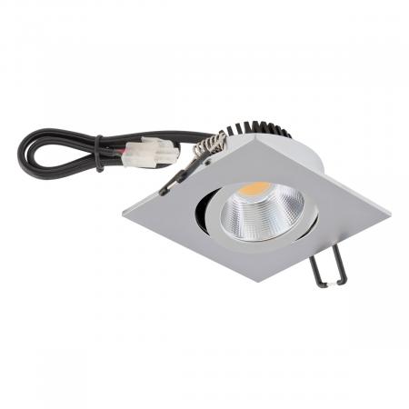 EVN P-LED Decken-Einbaustrahler mit warmweißem Licht quad. schwenkbar chrom matt IP20 6W 3000K 90Ra EinbauØ68
