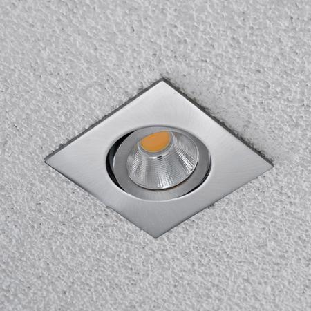 EVN P-LED Decken-Einbaustrahler mit warmweißem Licht dimmbar feuchtraumgeeignet  quad. schwenkbar EDS IP65 8.4W 3000K 90Ra EinbauØ68