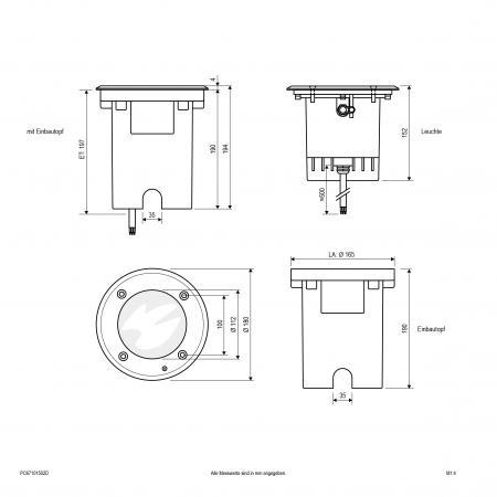 EVN LED Bodeneinbauleuchte, IP67 mit Justierschraube PC67101502D