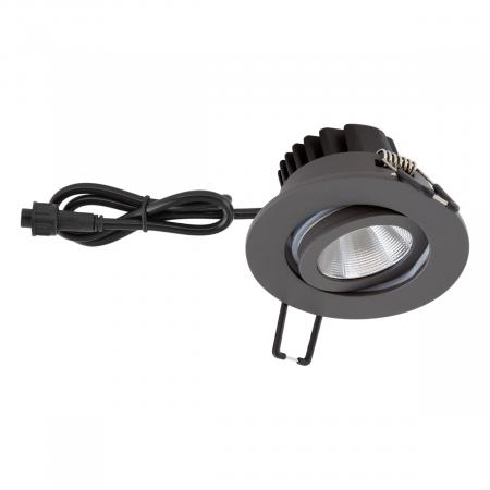 EVN PCE650061602 COB LED Deckeneinbauleuchte 6W 3000K V4A Edelstahl anthrazit schwenkbar IP65 Einbaudurchmesser 68 mm