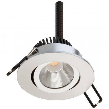 EVN P-LED Decken-Einbaustrahler mit warmweißem Licht dimmbar rund schwenkbar chrom matt IP20 6W 3000K 528lm EinbauØ68
