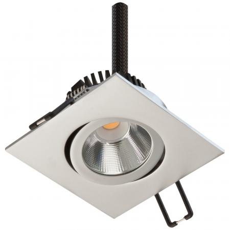 EVN P-LED Decken-Einbaustrahler mit warmweißem Licht dimmbar quad. schwenkbar chrom matt IP20 6W 3000K EinbauØ68