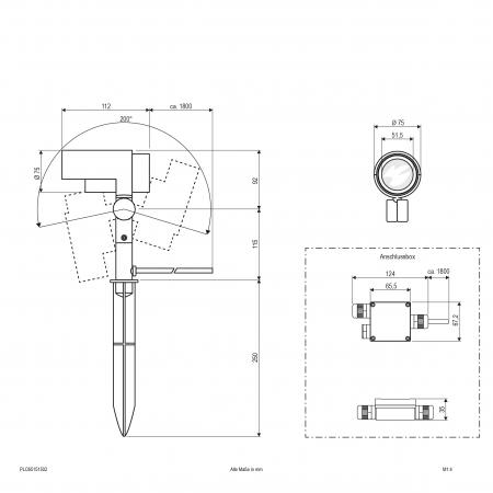 EVN LED Erdspießstrahler Gartenspot anthrazit IP65 15W 3000K 934lm 1.8m mit Anschlussbox