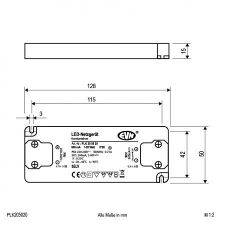 EVN 500mA LED-Netzgerät PLK205020