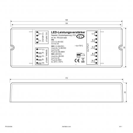 EVN Power-Repeater für LED-Dimmer und Controller PR12244X8A