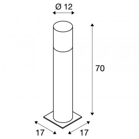 SLV 1000666 LISENNE POLE 70cm Basalt Wegeleuchte in grau mit Rauchglasabdeckung IP54