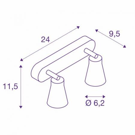 AVO CW Double Wand- und Deckenstrahler silber SLV 1000891