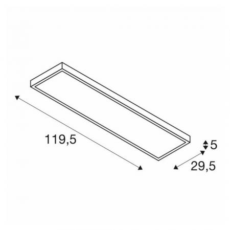 SLV 1001508 PANEL 1200x300mm LED Indoor Deckenaufbauleuchte 3000K silbergrau