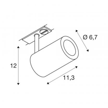 SLV 1002113 ENOLA_B TRACK SPOT QPAR51 silbergrau 50W inkl. 1P.-Adapter